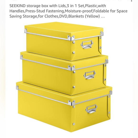 Source Unknown Other - Yellow Collectible Storage Box Set of 3